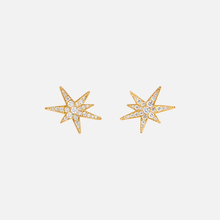 Petites boucles d'oreilles Funky Stars en or 18 carats et diamants| Ole Lynggaard Copenhagen 