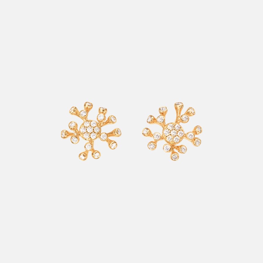 Boucles  d'oreilles Wild Rose en or jaune 18 carats et 44 diamants I Ole Lynggaard Copenhagen