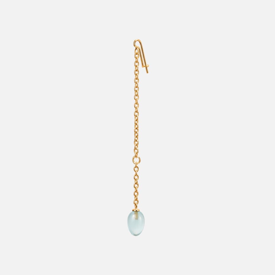 Young Fish earring pendant in 18 karat yellow gold and aquamarine | OLE LYNGGAARD COPENHAGEN	