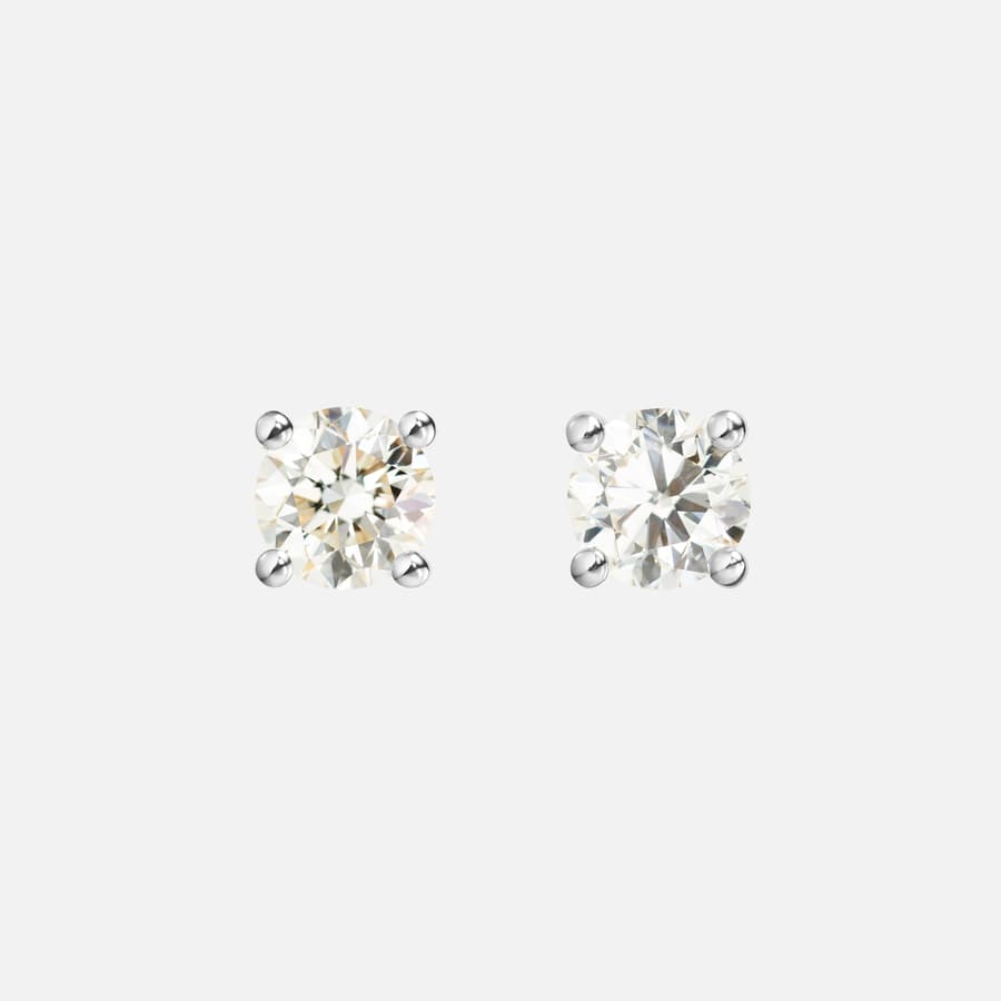 Puces d'Oreilles Solitaire en Or Blanc et Diamants Taille Brillant | Ole Lynggaard