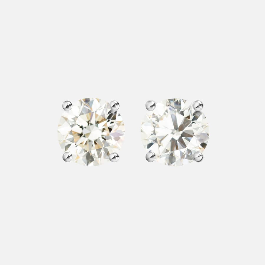 Puces d'Oreilles Solitaire en Or Blanc et Diamants Taille Brillant | Ole Lynggaard