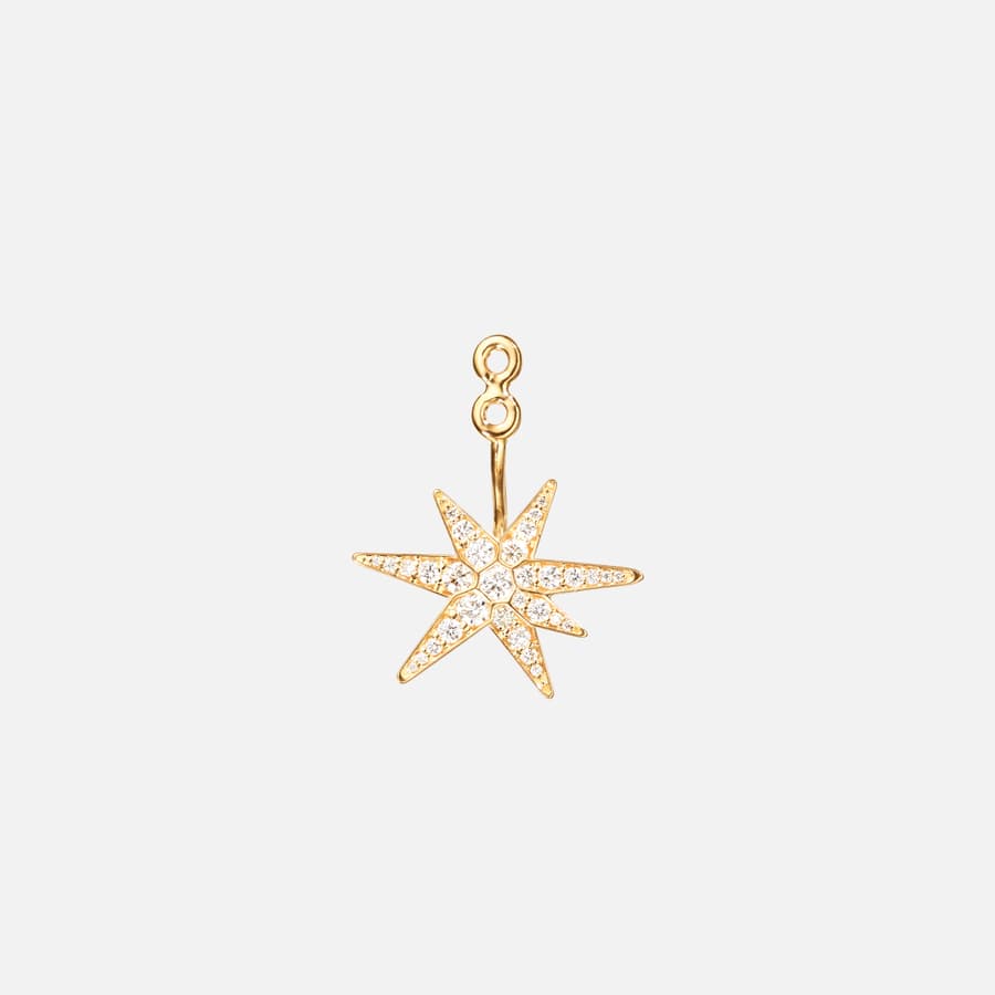Pendentif de boucle d’oreille Funky Stars en or jaune avec diamants taille brillant | Ole Lynggaard