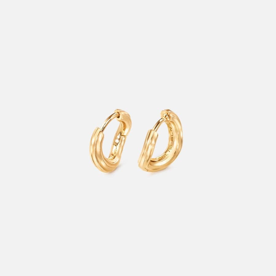 Under the Sea creole earrings mini in yellow gold | Ole Lynggaard