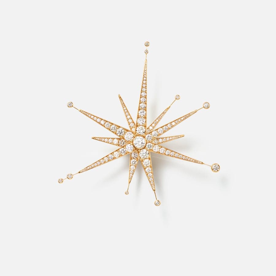 Funky Stars Brosche aus Gelbgold und Diamanten | Ole Lynggaard