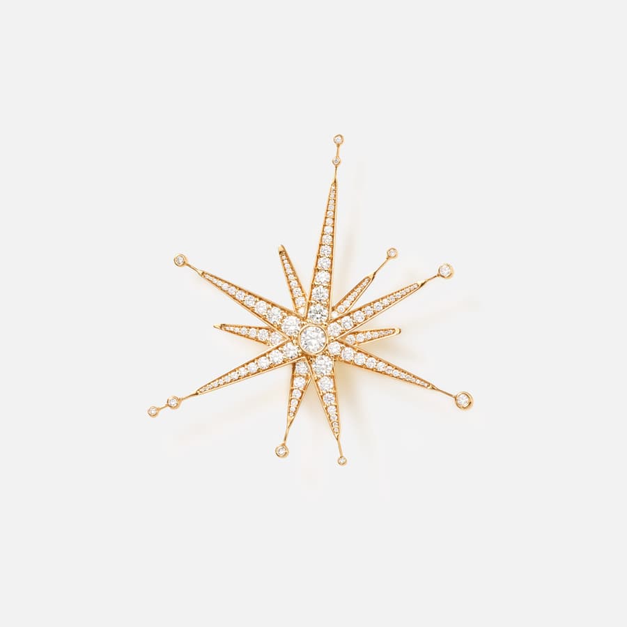 Funky Stars brooch small in 18 karat yellow gold and diamonds totalling 2.33 ct. TW VS | Ole Lynggaard
