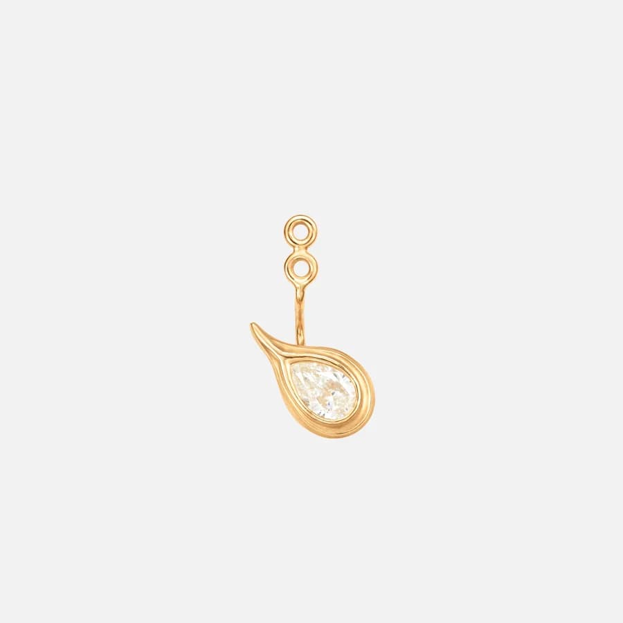 Ocean Drop solitaire earring pendant in 18 karat yellow gold with a diamond | Ole Lynggaard