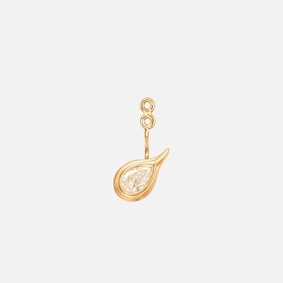 Ocean Drop solitaire earring pendant in 18 karat yellow gold with a diamond | Ole Lynggaard