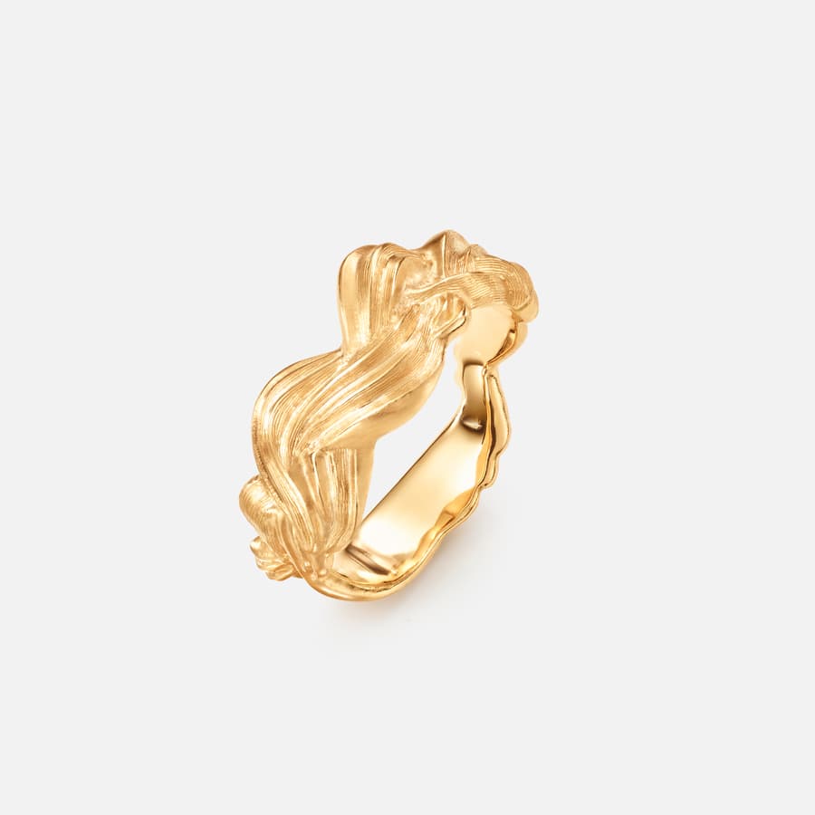 Braided ring organic medium in 18 karat yellow gold | Ole Lynggaard