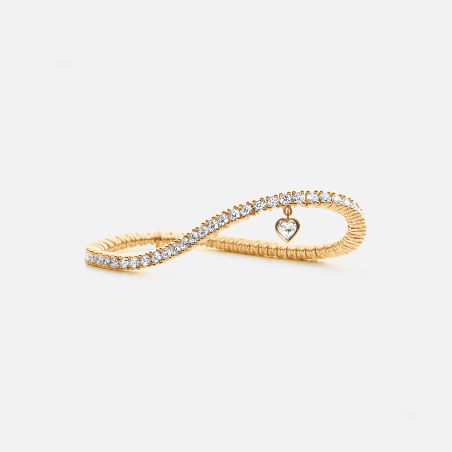 Celebration Tennis Bracelet in Polished Yellow Gold with Diamonds | Ole Lynggaard