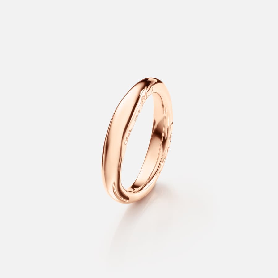 Love ring nr. 3 i 18 karat poleret rosaguld | Ole Lynggaard