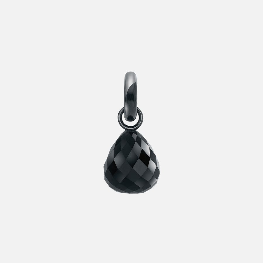 Sweet drops charm Sterling silver with black onyx and diamond 0.015 ct. TW. VS.
