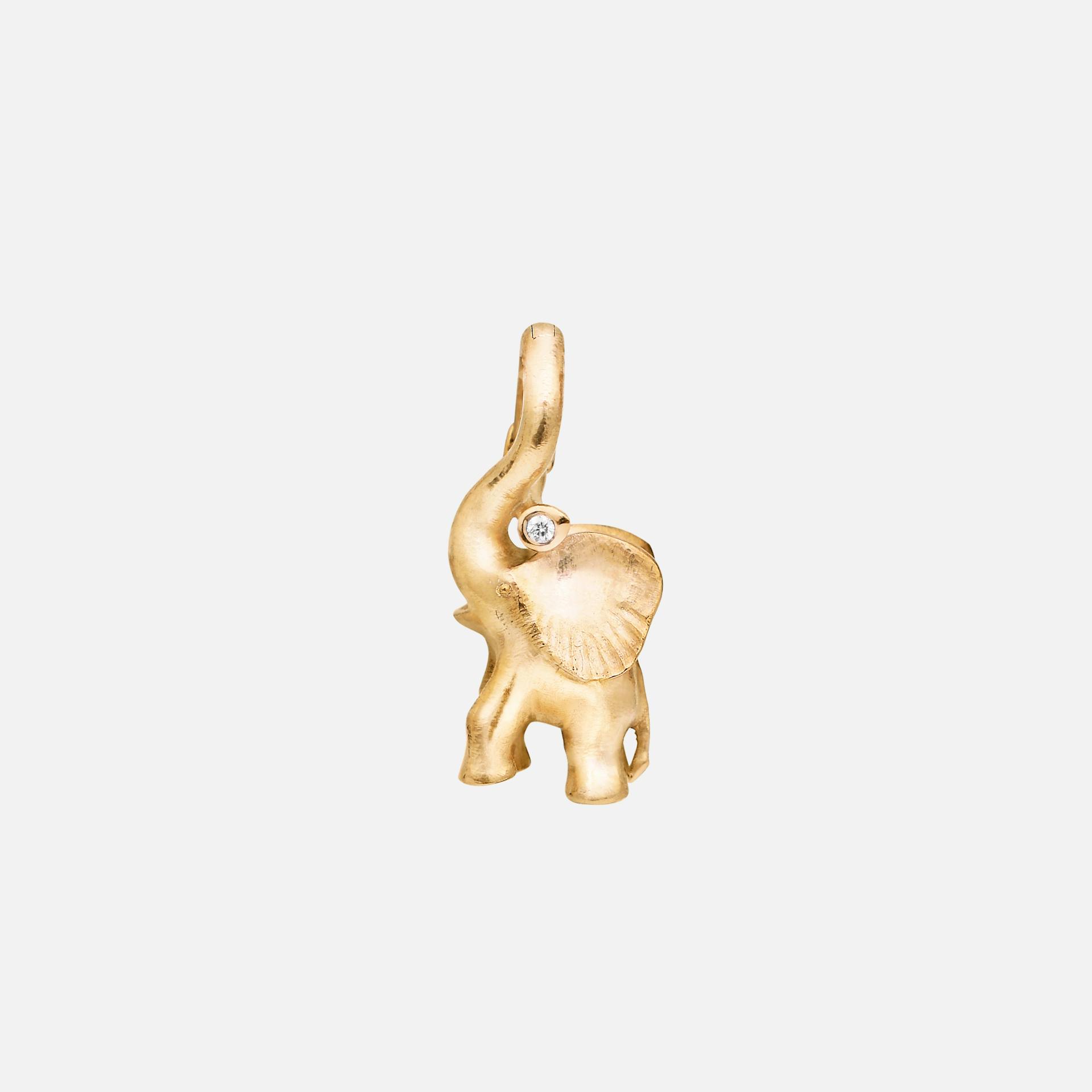 Elephant Pendant with Diamond in 18 Karat Yellow Gold | Ole Lynggaard Copenhagen