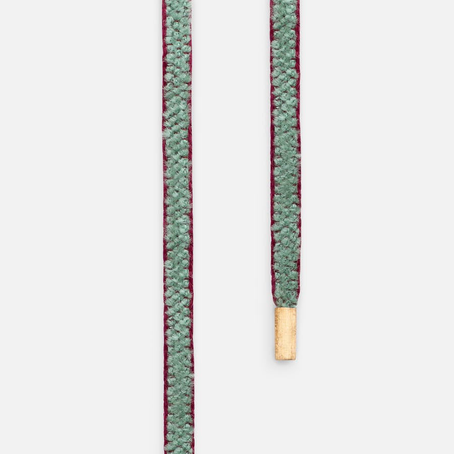 Seidene Chenille Mokuba-Halskettenschnur mit Endstücken in texturiertem 750/- Gelbgold  |  Ole Lynggaard Copenhagen