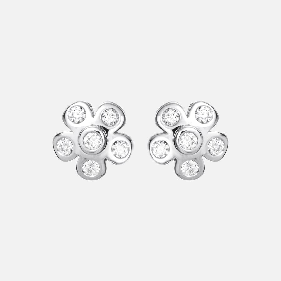 Lace Stud Earrings in 18 Karat White Gold with Diamonds   |  Ole Lynggaard Copenhagen