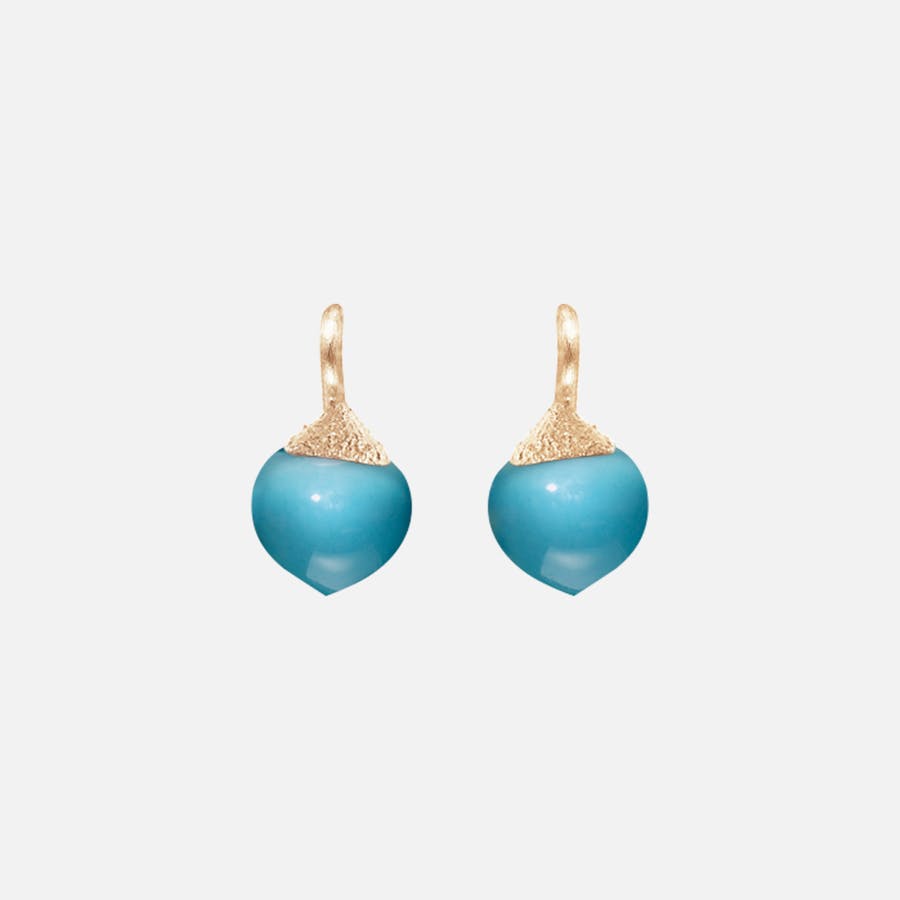 Dew drops earrings 18k gold with turquoise