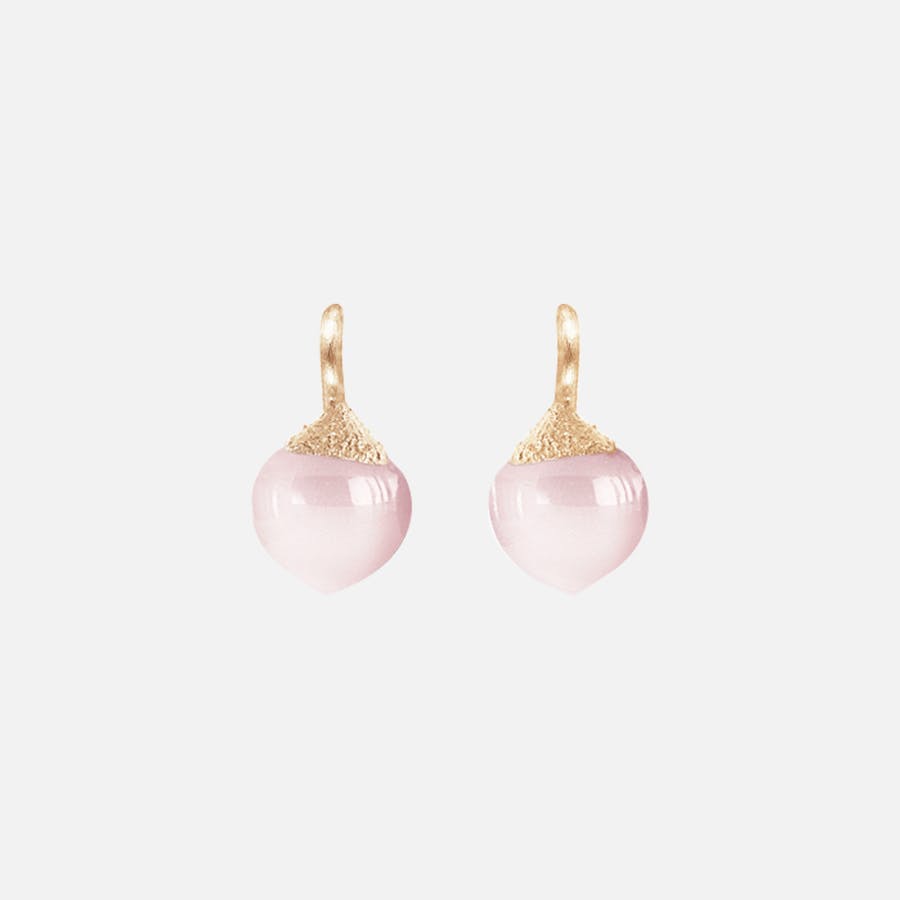 Dew drops earrings 18k gold with rose quartz