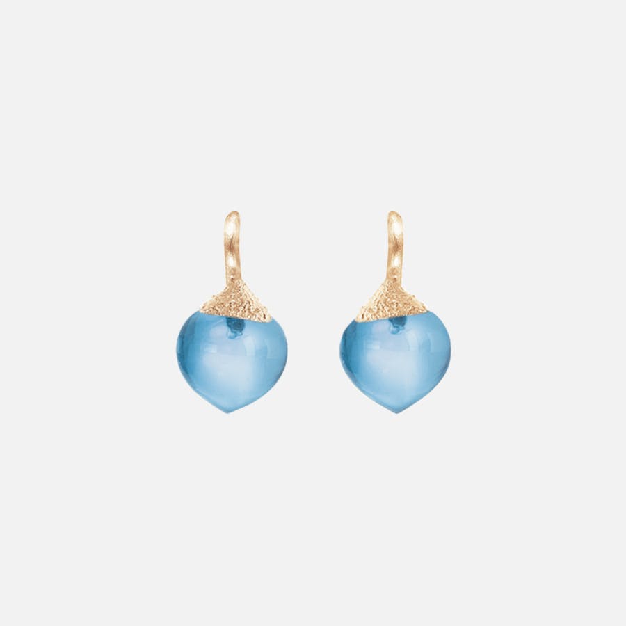 Dew drops earrings 18k gold with skye blue topaz