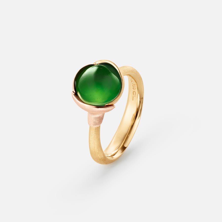 Lotus Ring size 1 in Yellow and Rose Gold  with Serpentine  |  Ole Lynggaard Copenhagen
