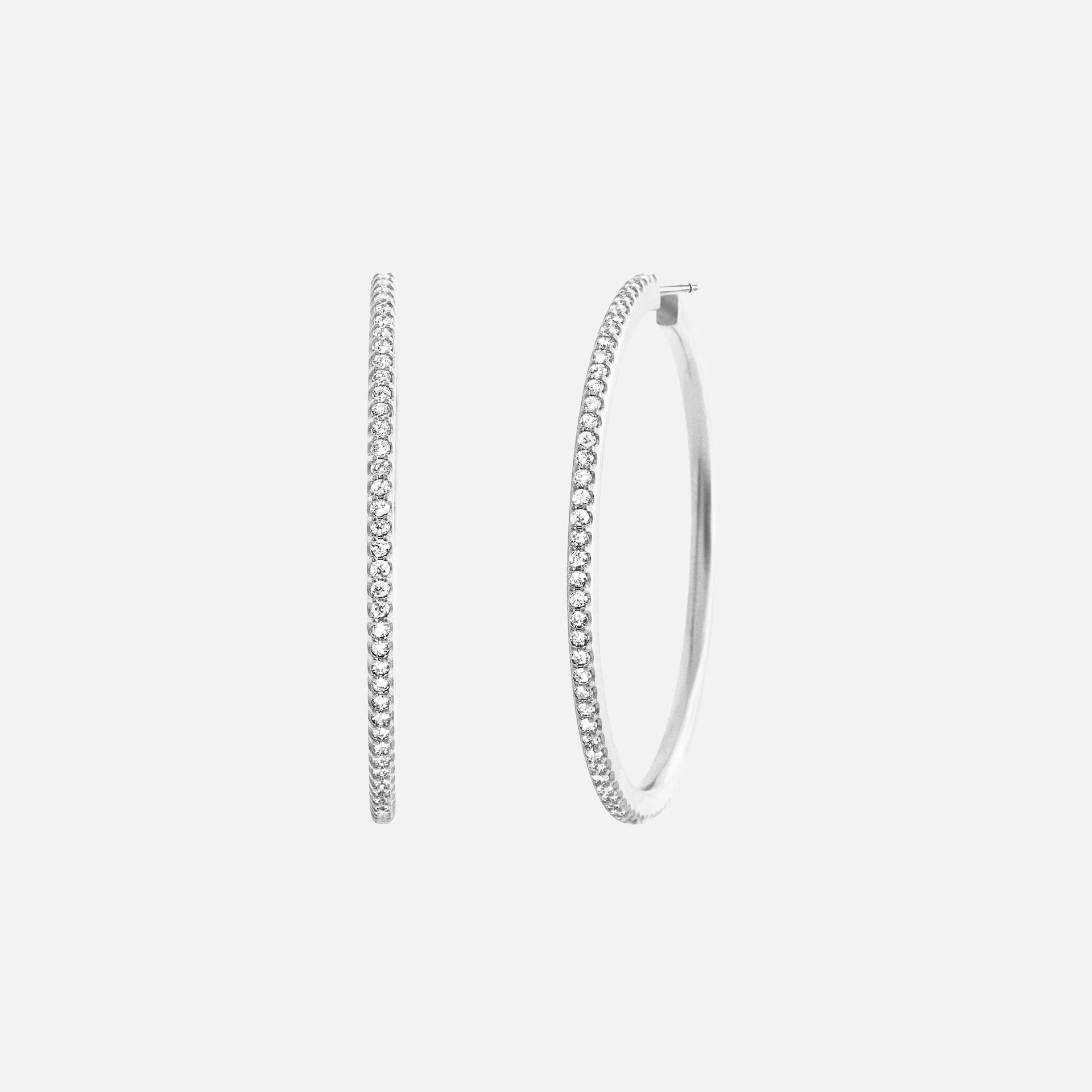 Love Bands Creol Earrings Giga in White Gold with Diamonds  |  Ole Lynggaard Copenhagen 