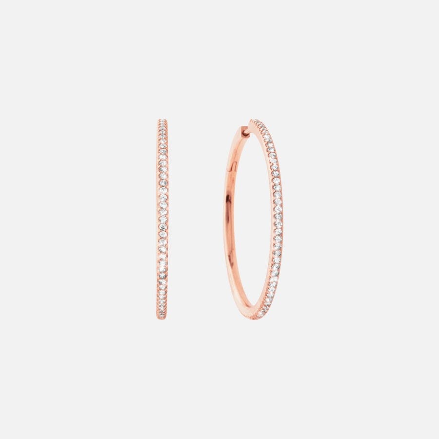 Love Bands Creol Earrings Large in Rose Gold with Diamonds  |  Ole Lynggaard Copenhagen 