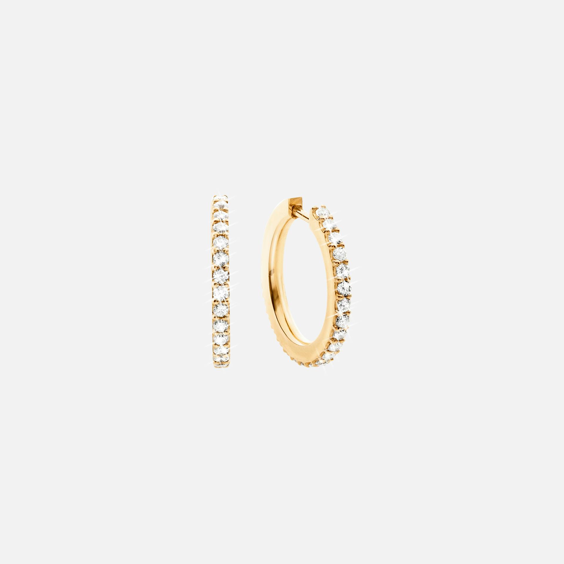Love Bands Creol Earrings Small in Yellow Gold with Diamonds  |  Ole Lynggaard Copenhagen 