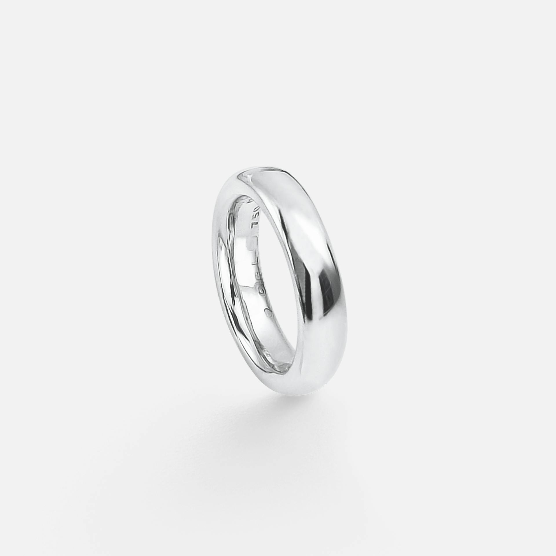 The Ring mens 5mm 18k polished white gold