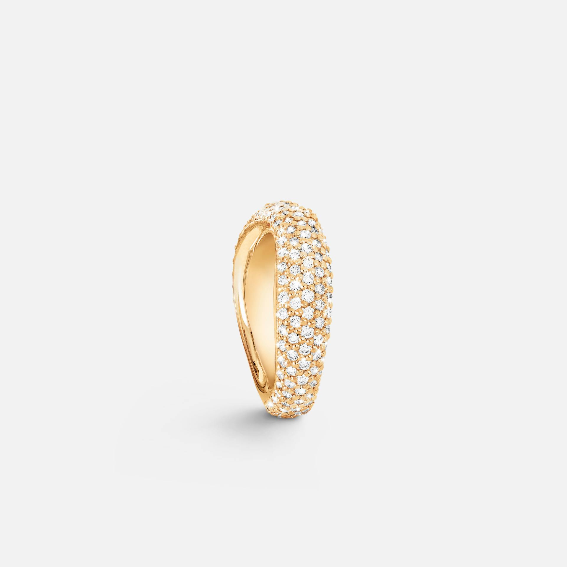Love Ring No 5 in Polished Yellow Gold with Diamonds  |  Ole Lynggaard Copenhagen 