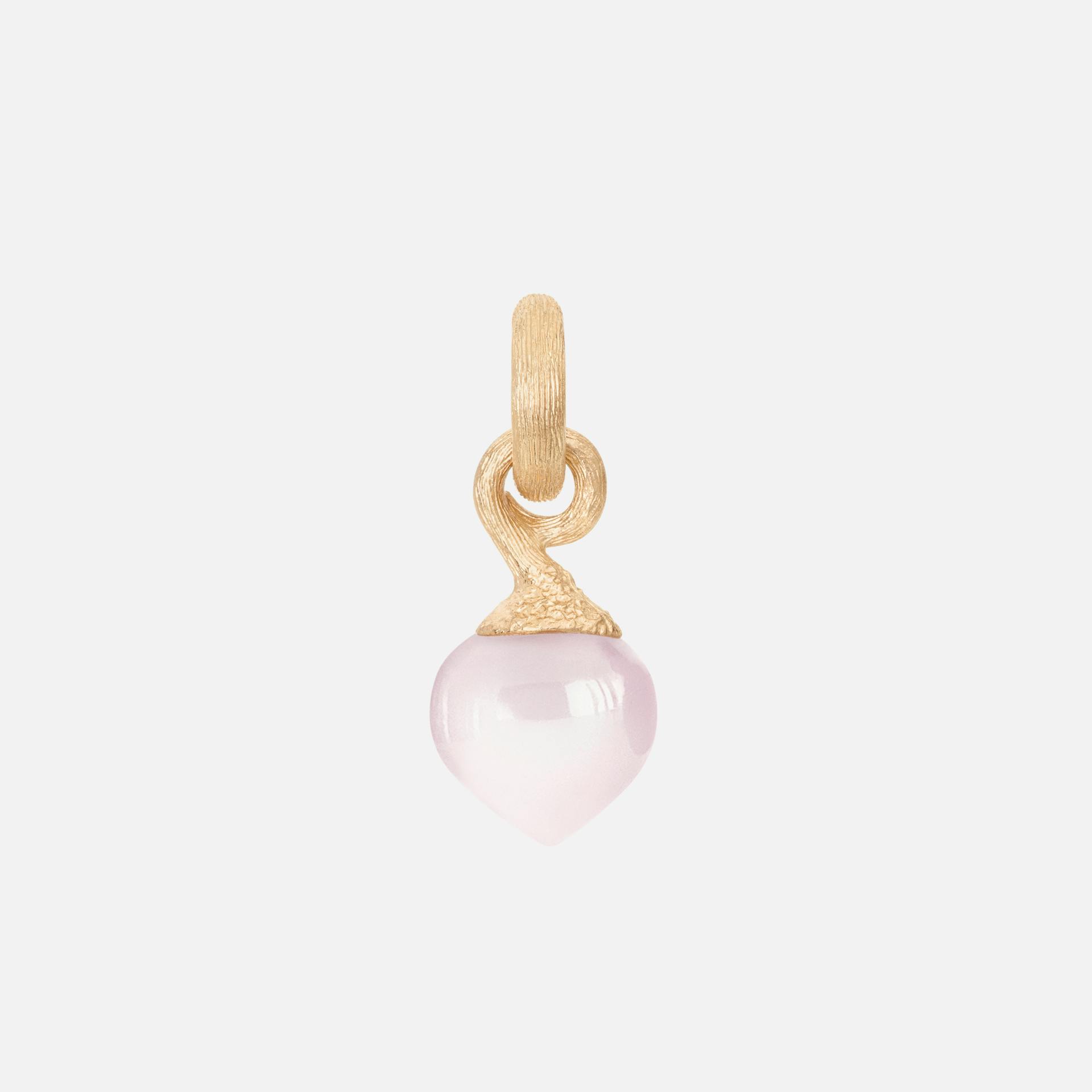 Sweet drops charm 18k gold with rose quartz