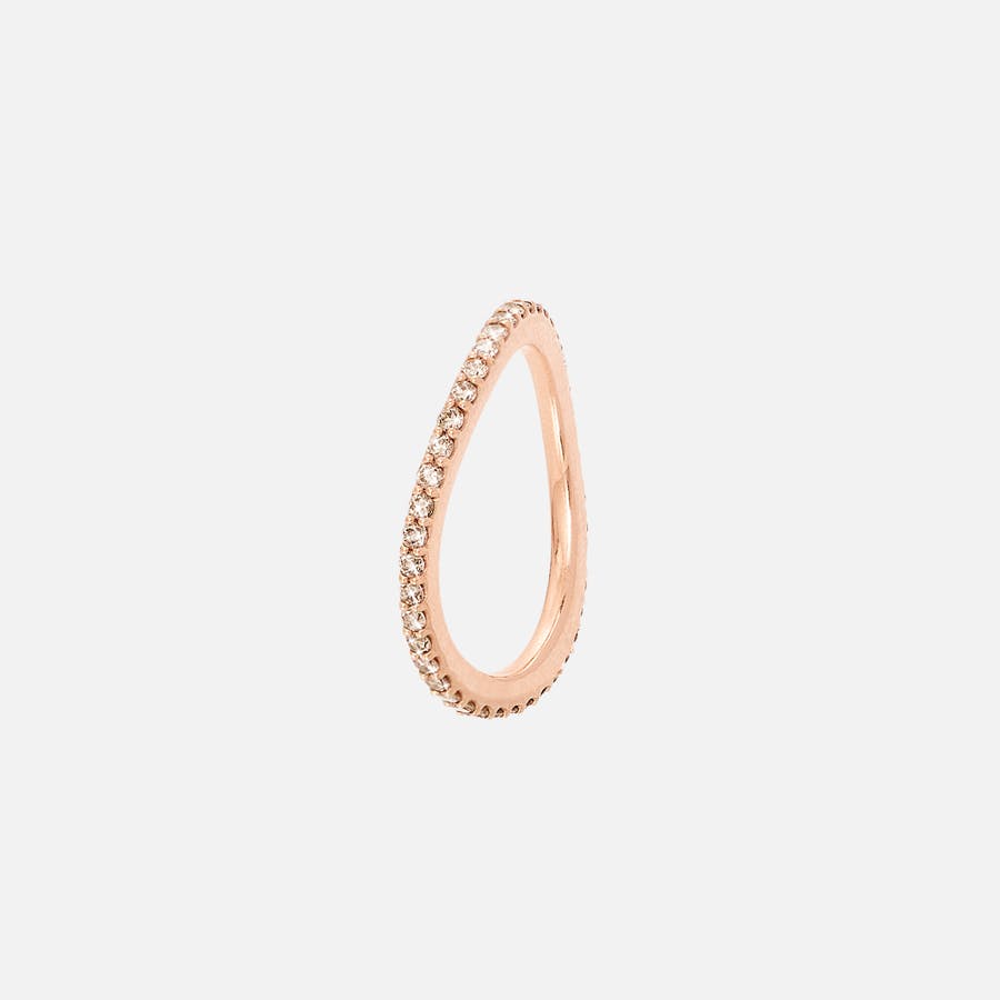 Love Bands Ring Curved in Rose Gold with Brown Diamonds  |  Ole Lynggaard Copenhagen 