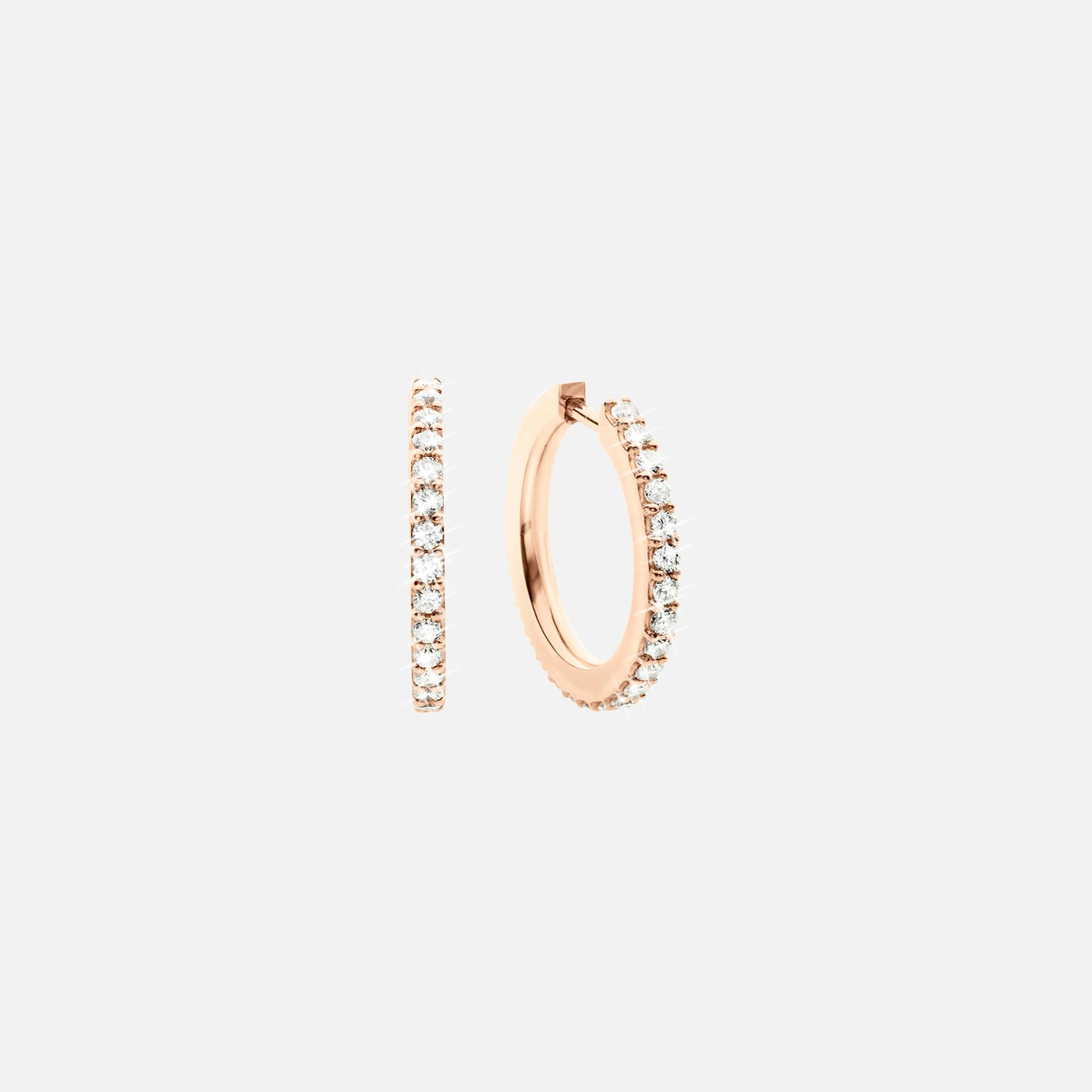 Love Bands Creol Earrings Small in Rose Gold with Diamonds  |  Ole Lynggaard Copenhagen 