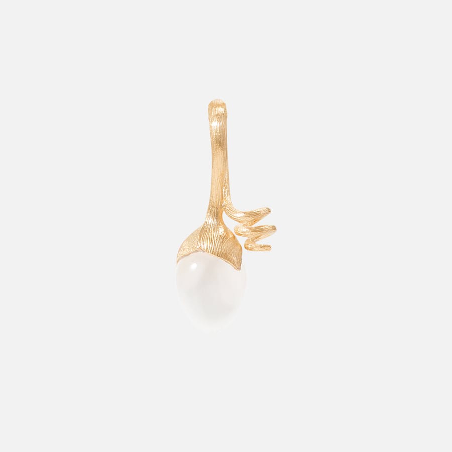 Lotus Sprout Pendant in 18 Karat Yellow Gold and White Moonstone  |  Ole Lynggaard Copenhagen 