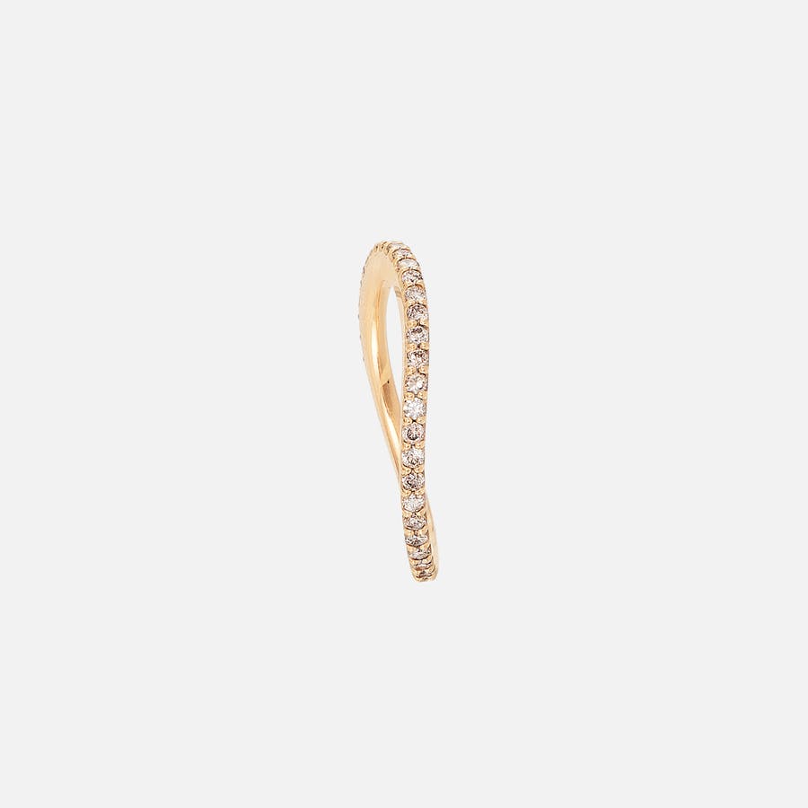 Love Bands Ring Curved in Yellow Gold with Brown Diamonds  |  Ole Lynggaard Copenhagen 
