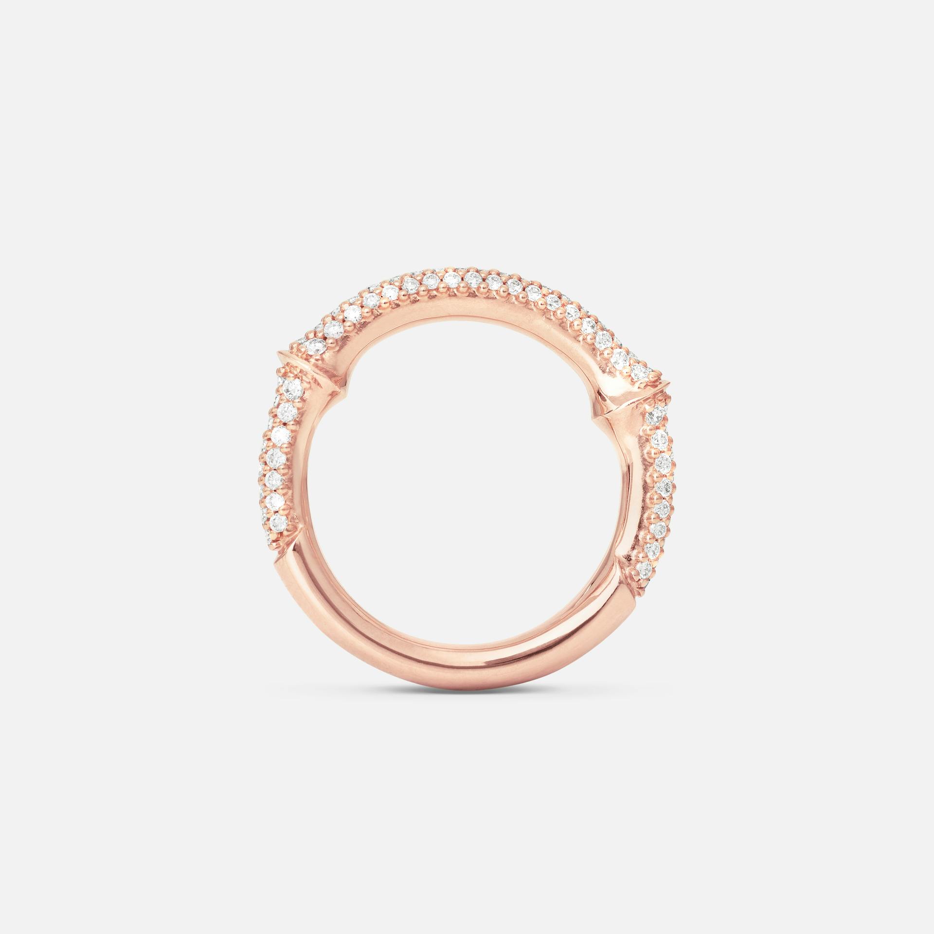 Nature Ring IV in 18 Karat Polished Rose Gold with Pavé-set Diamonds | Ole Lynggaard Copenhagen