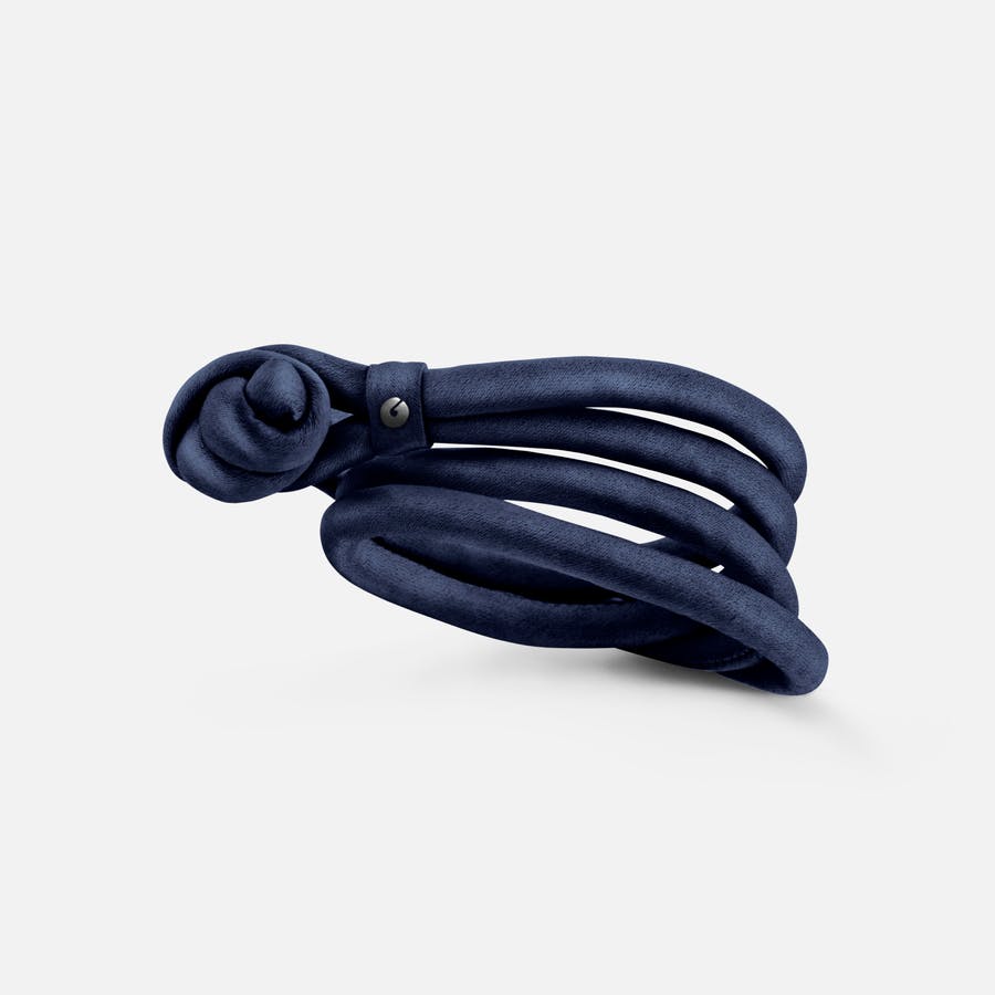 Sweet drops silk bracelet Soie bleue marine