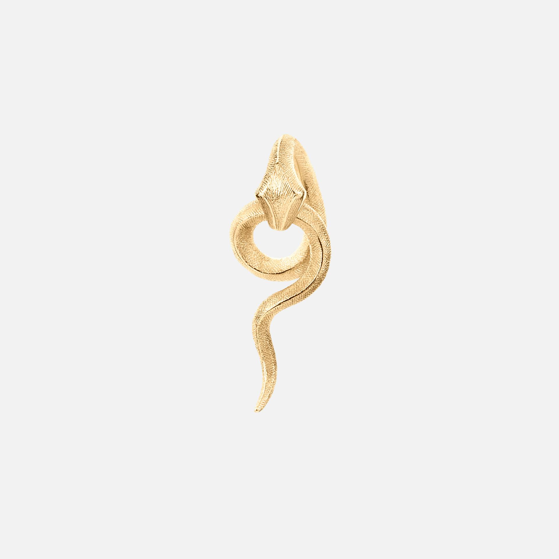 Snakes Pendant Small in Gold with Diamonds on Green Cord  |  Ole Lynggaard Copenhagen 
