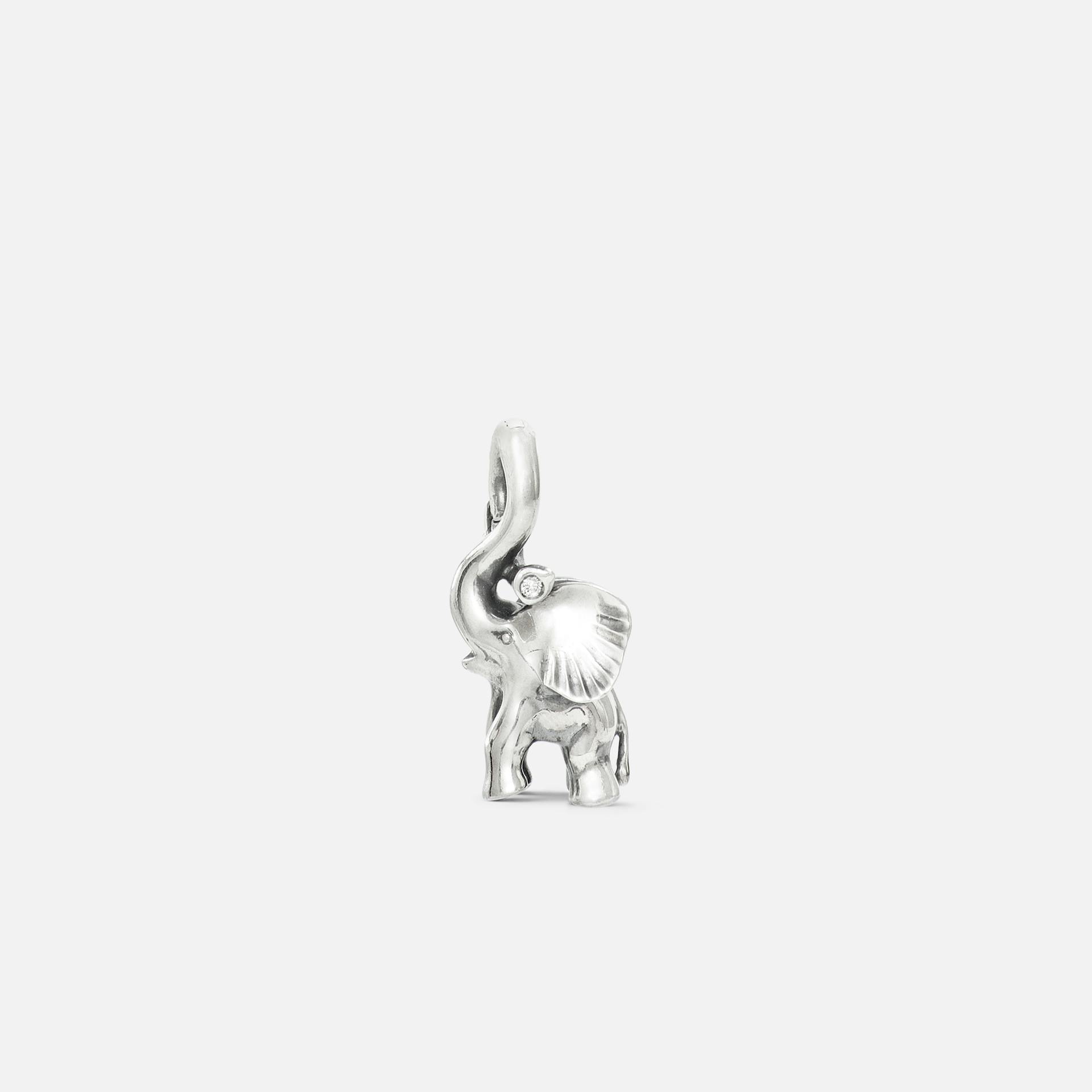 Elephant Pendant with Diamond in Sterling Silver | Ole Lynggaard Copenhagen
