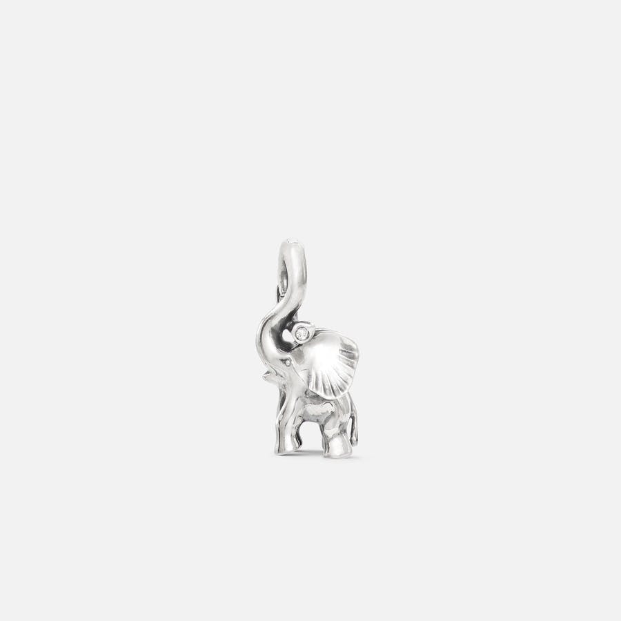 Elephant Pendant with Diamond in Sterling Silver | Ole Lynggaard Copenhagen