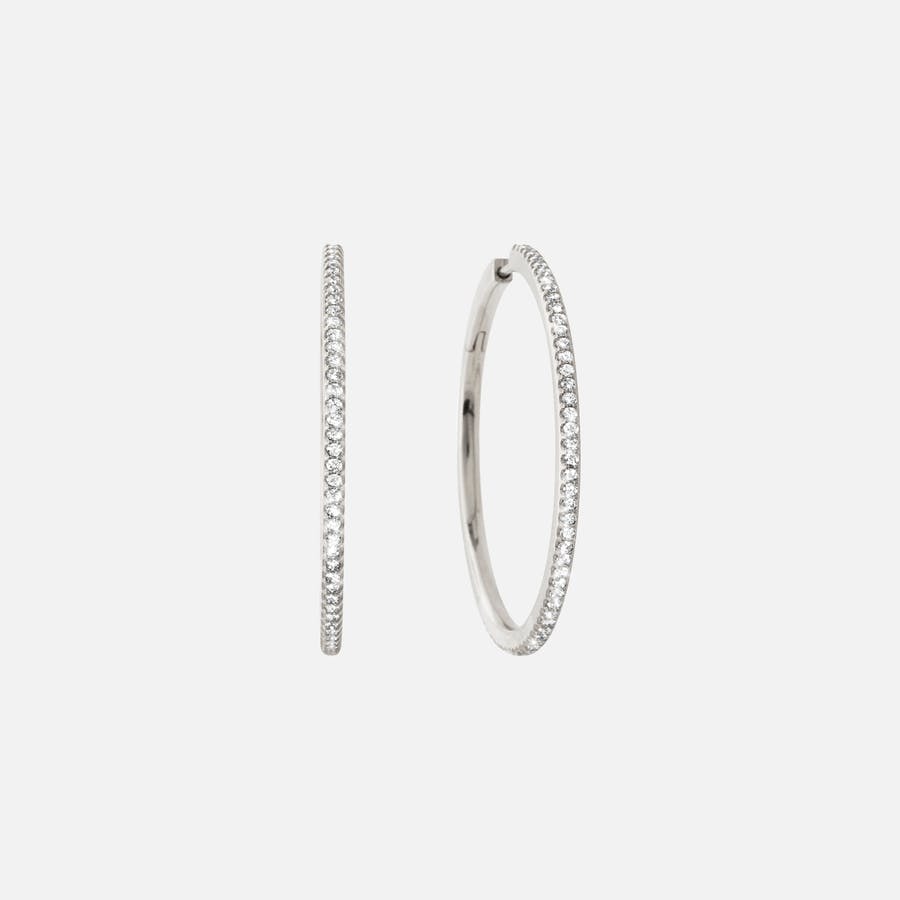 Love Bands Creol Earrings Large in White Gold with Diamonds  |  Ole Lynggaard Copenhagen