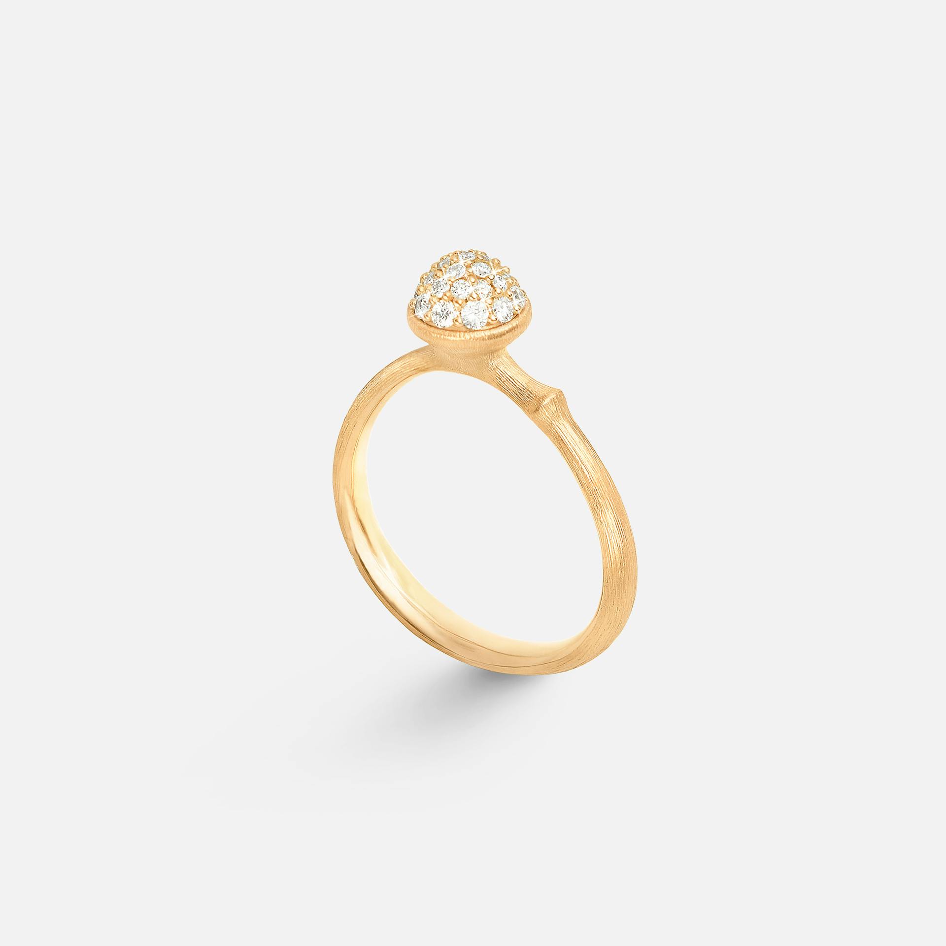 Lotus Ring Small in 18 Karat Yellow Gold with Diamonds  |  Ole Lynggaard Copenhagen