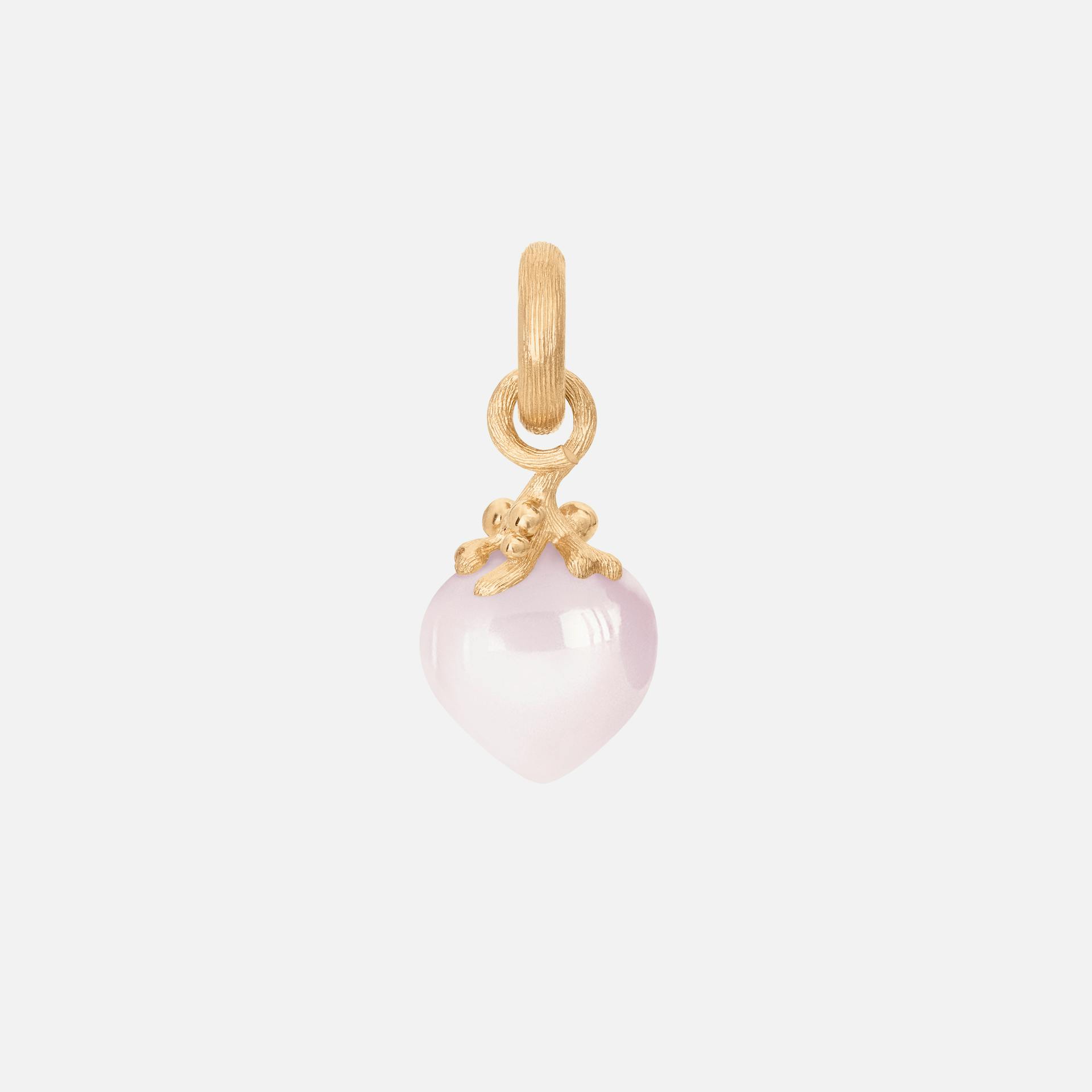 Sweet drops filigree charm 18k gold with rose quartz