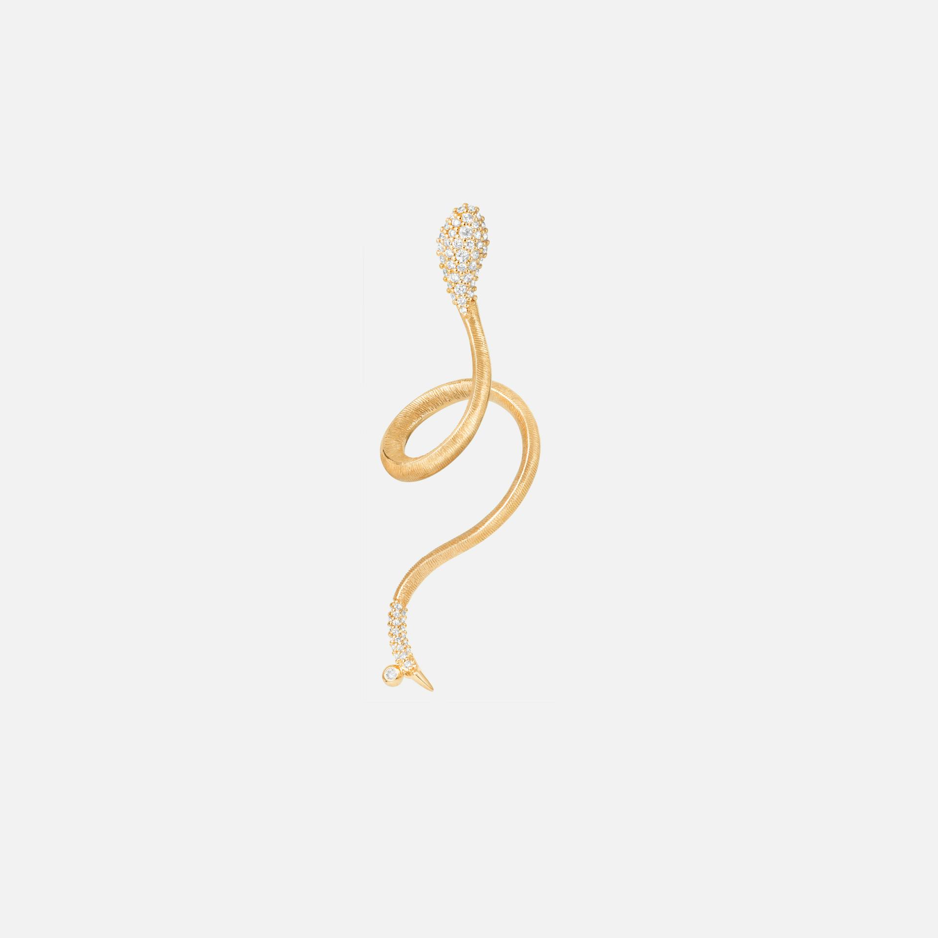 Snakes Earring in Gold with Pavé-set Diamonds  |  Ole Lynggaard Copenhagen 