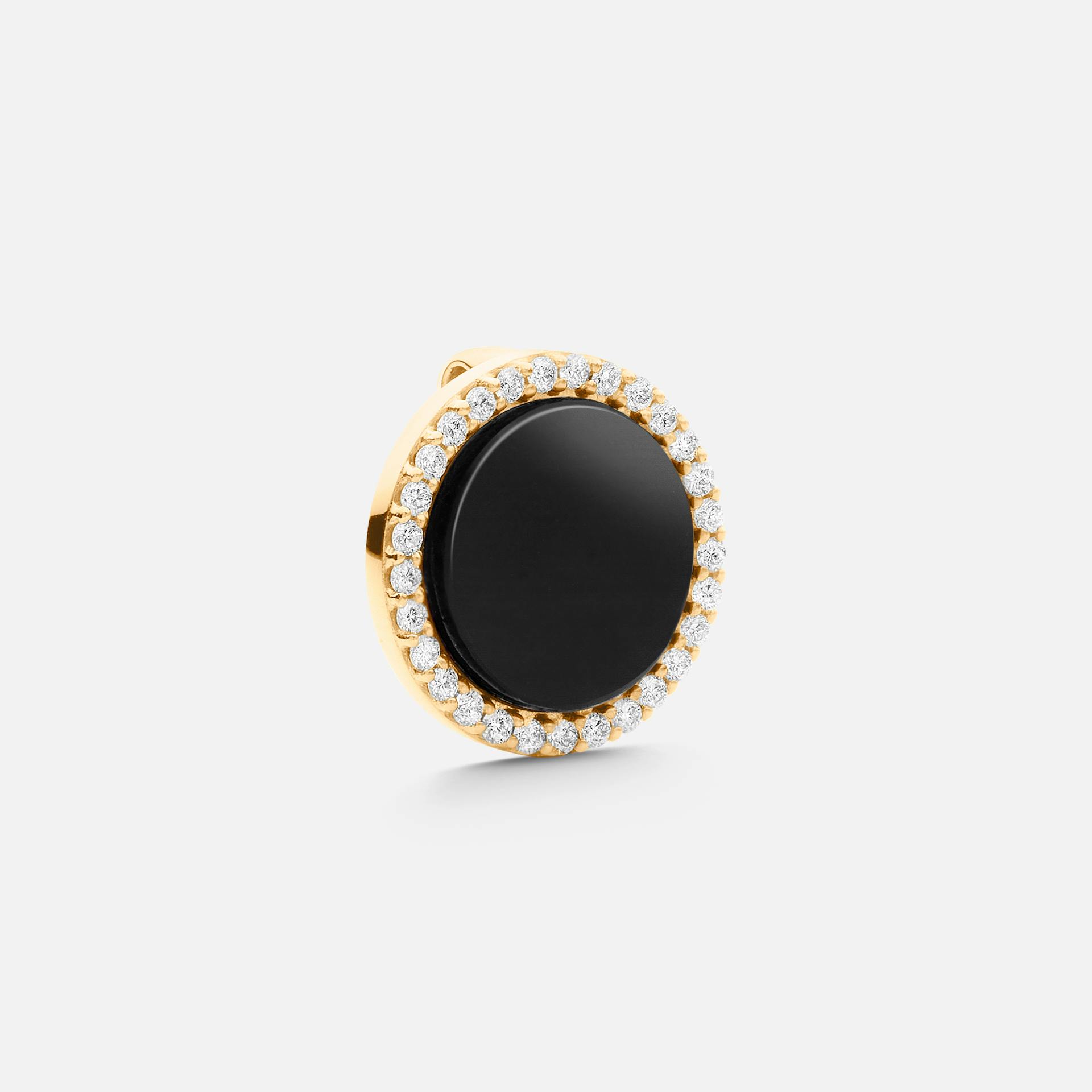 Sweet drops charm 18k gold with black onyx and diamonds 0.29 ct. TW. VS.