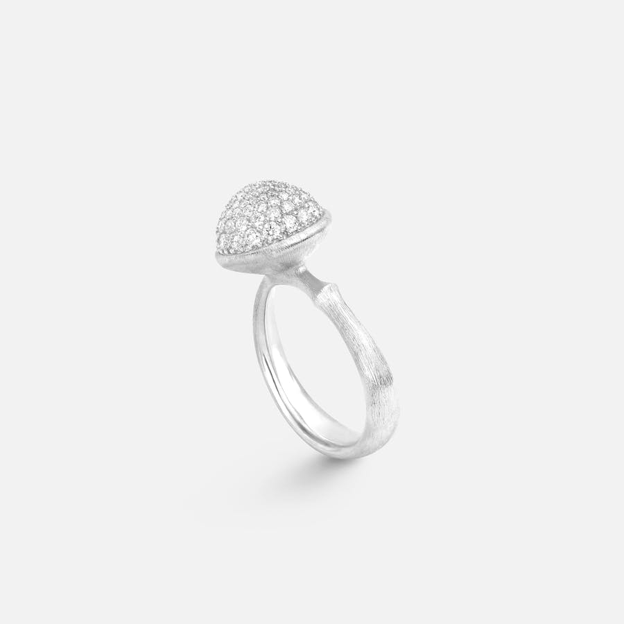 Lotus-ring stor i 18 karat hvidguld med diamanter | Ole Lynggaard Copenhagen