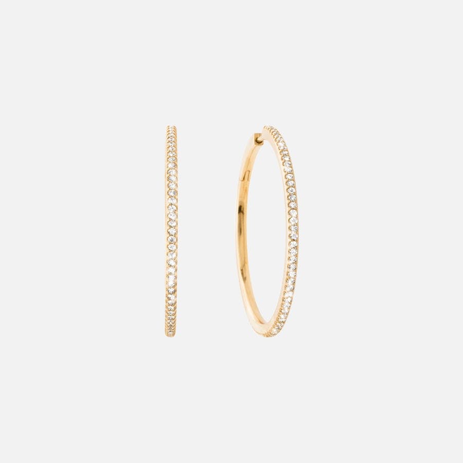 Love Bands Creol Earrings Large in Yellow Gold with Diamonds  |  Ole Lynggaard Copenhagen 