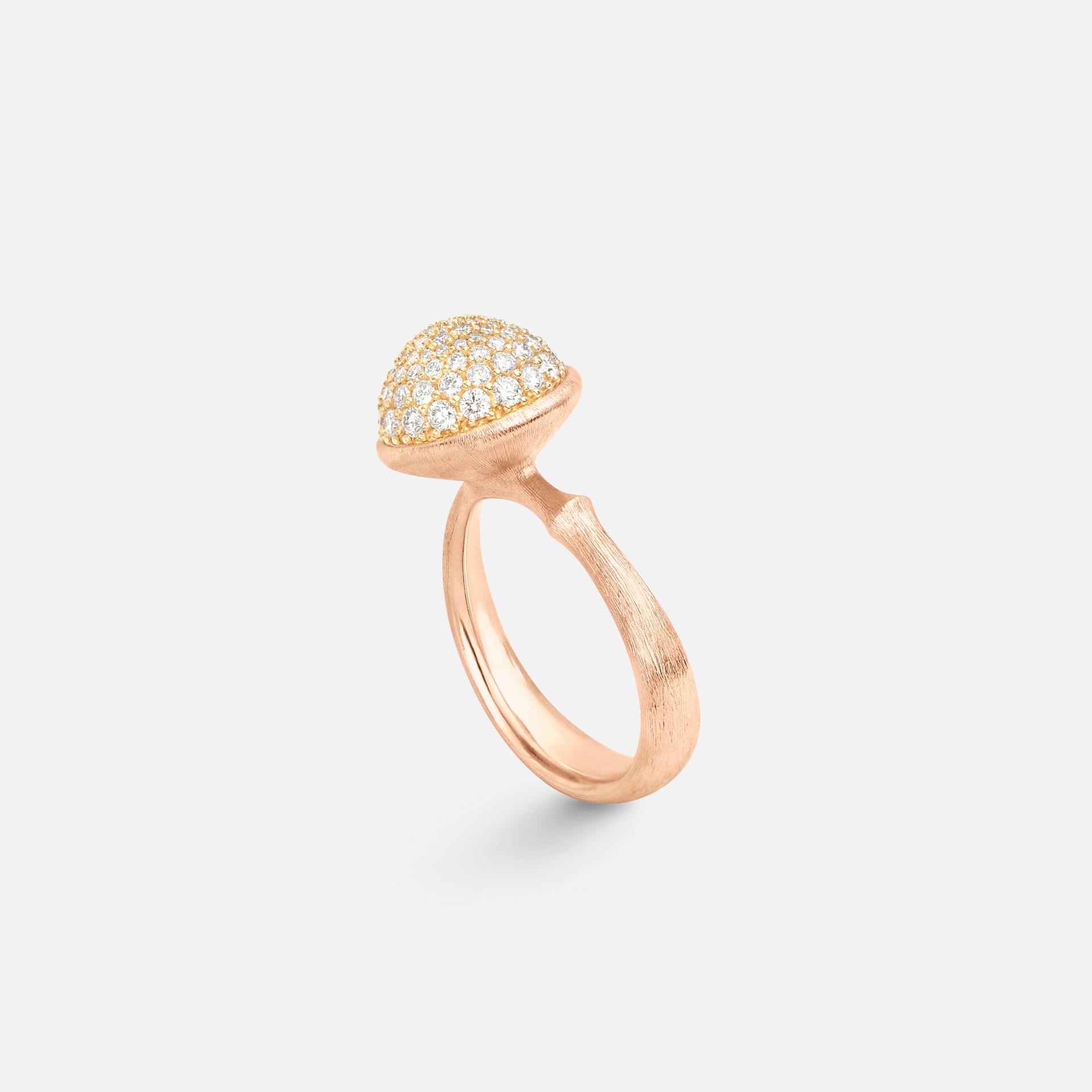 Lotus Ring Large in 18 Karat Rose Gold with Diamonds  |  Ole Lynggaard Copenhagen
