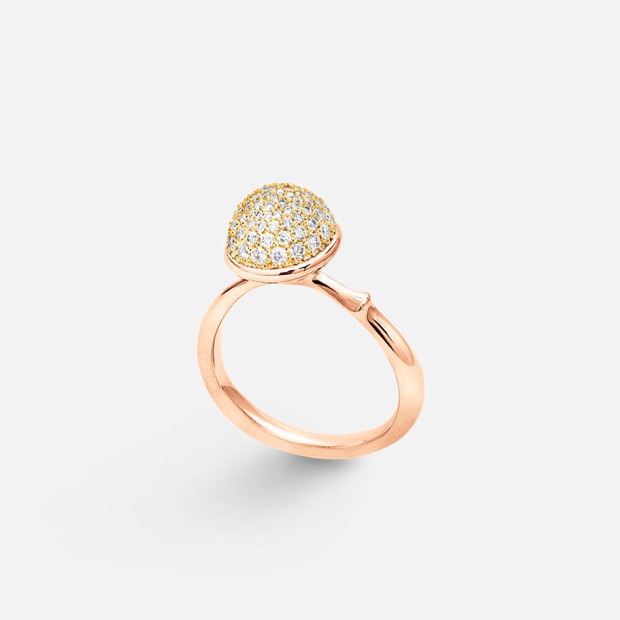 Lotus Ring groß in 750/- Roségold mit Diamanten | Ole Lynggaard Copenhagen