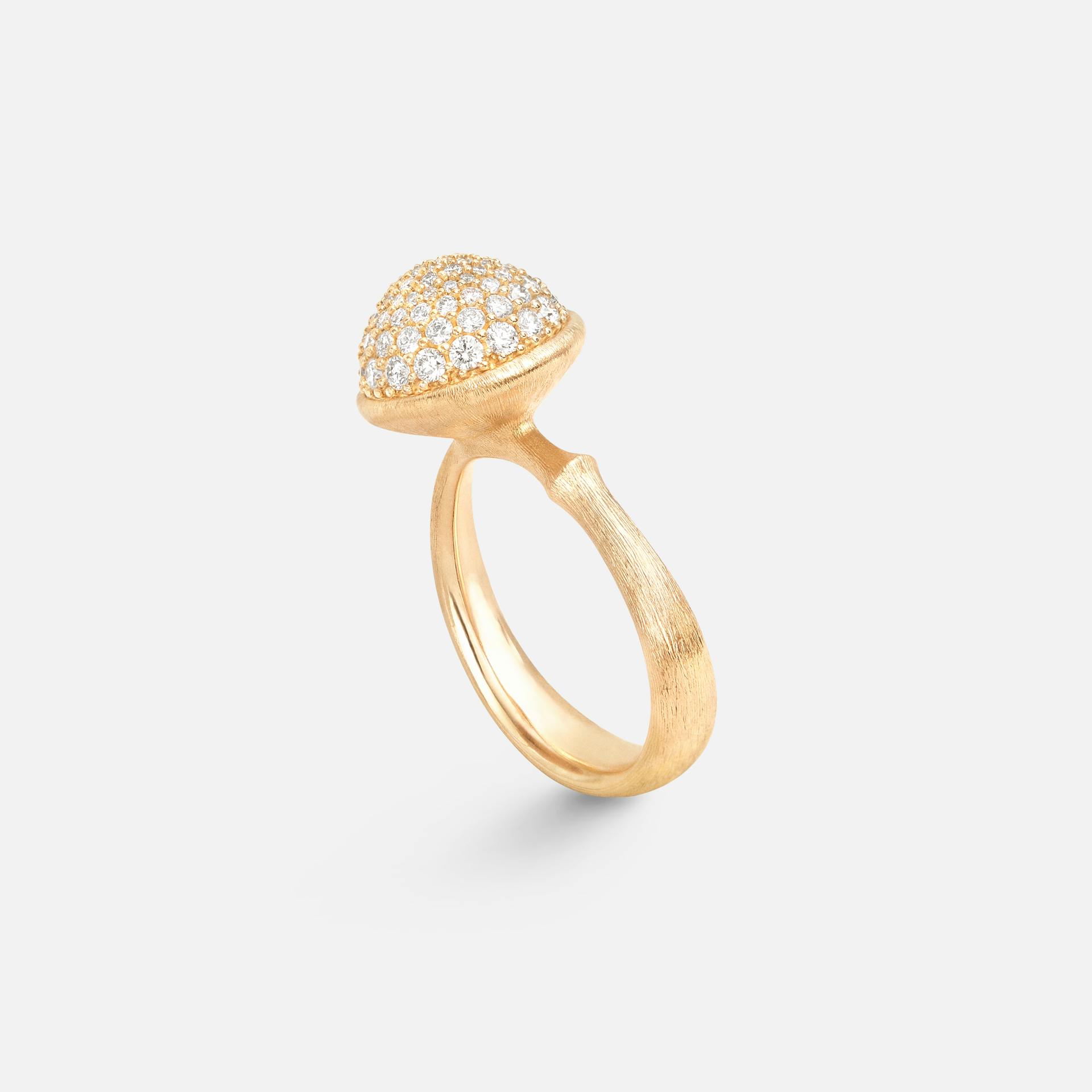 Lotus Ring Large in 18 Karat Yellow Gold with Diamonds  |  Ole Lynggaard Copenhagen