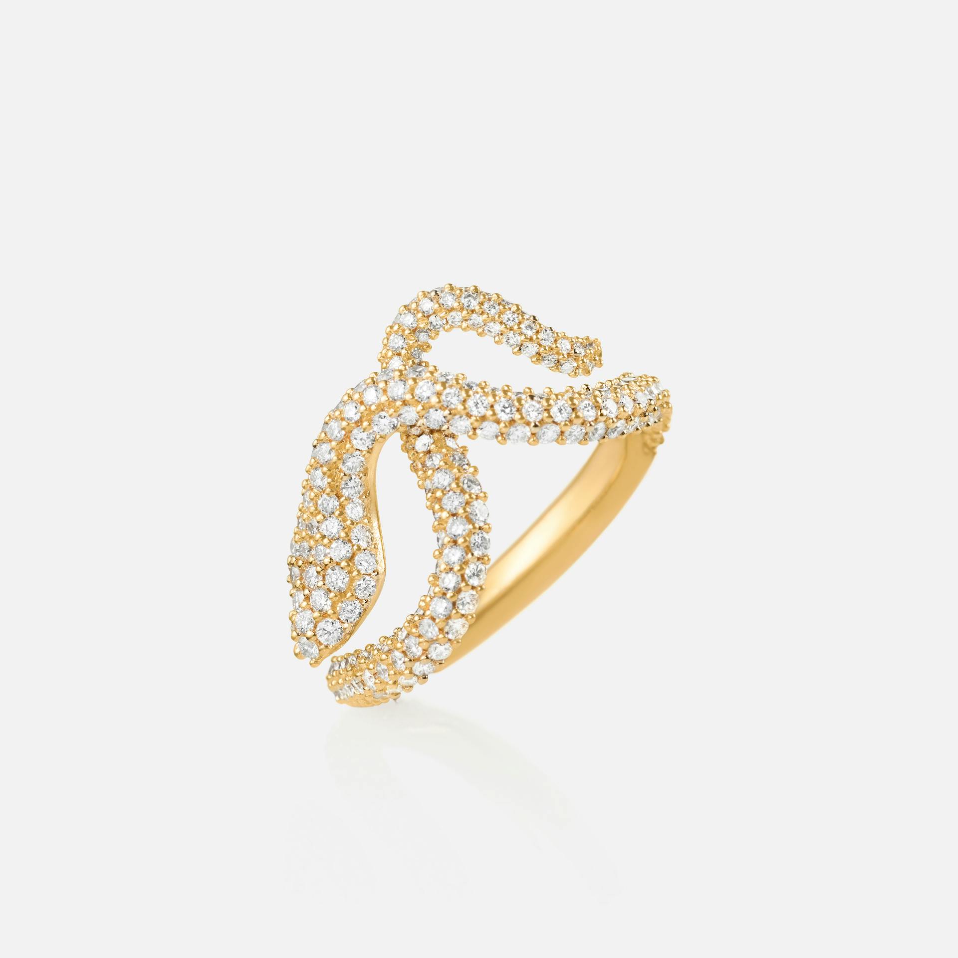 Snakes ring small pavé