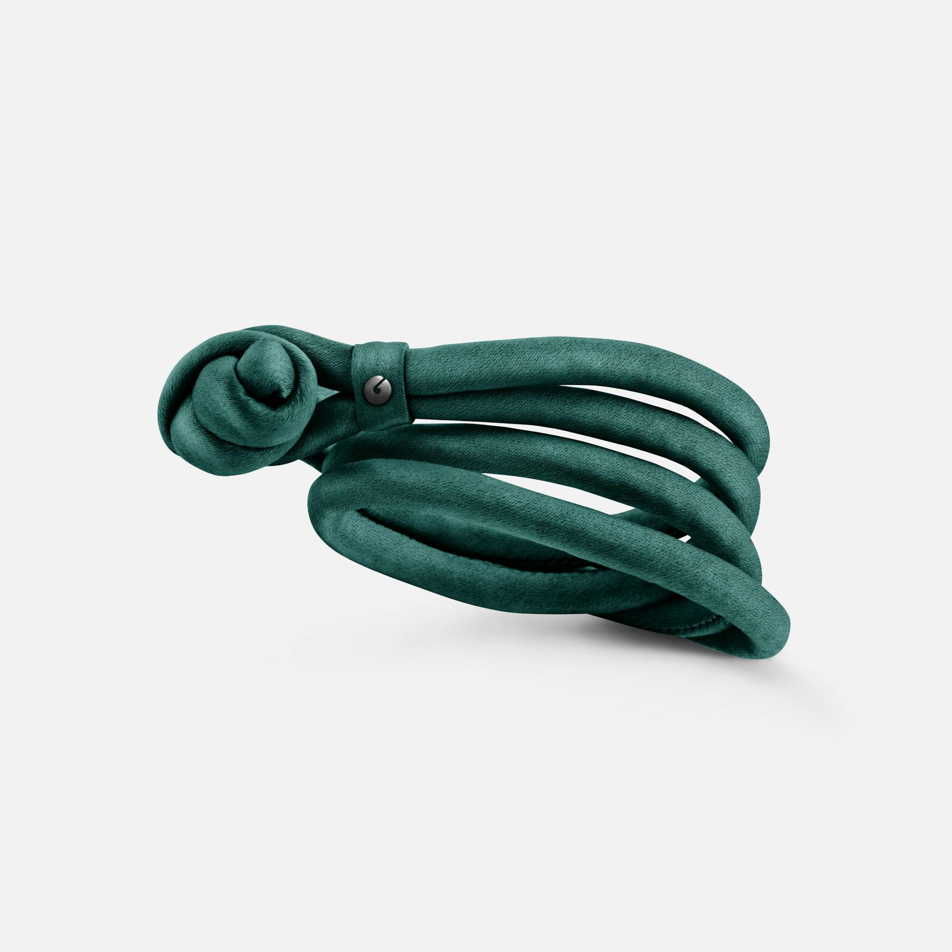 Petrol-coloured Silk Bracelet for Charms & Pendants |  Ole Lynggaard Copenhagen 