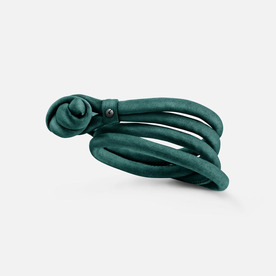 Petrol-coloured Silk Bracelet for Charms & Pendants |  Ole Lynggaard Copenhagen 